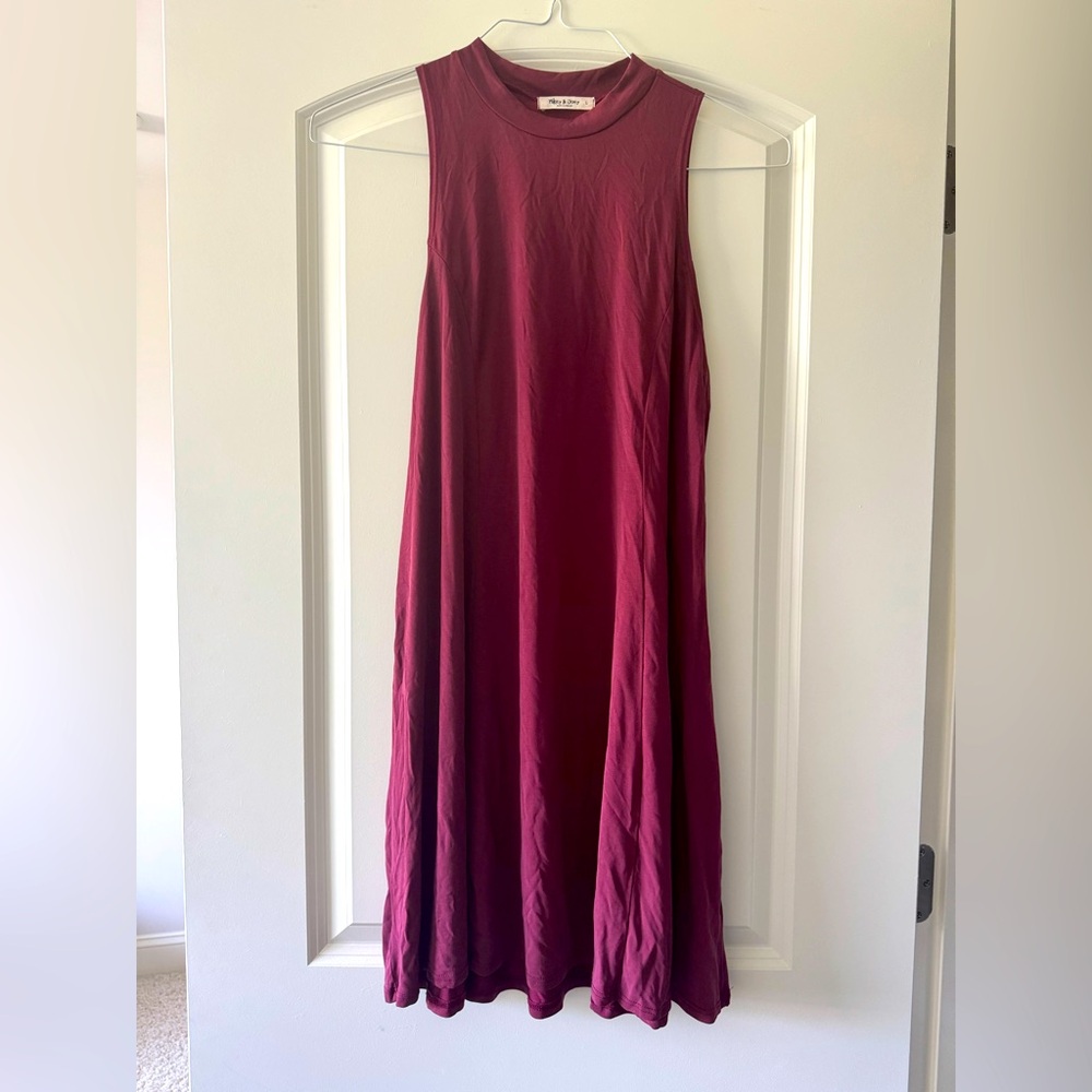 Mikey and Joey Sleeveless Burgundy swing Dress size L